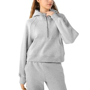 Compre sudaderas con capucha cálidas con media cremallera de ropa de mujer recién llegados de invierno con diseño personalizado para mujer 2025 - Product Image 2