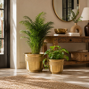 Pot de fleurs décoratif en métal finition or pour plantes d'intérieur, pot de fleurs moderne en métal pour la maison, le bureau, le salon, la décoration du jardin - Product Image 4