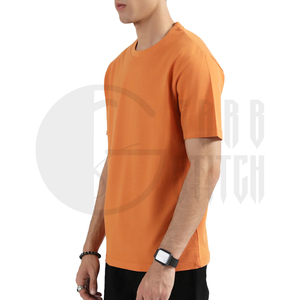 Camiseta de Manga Corta para Hombre, Color Naranja, Cuello Redondo, Corte Regular, Informal, 100% Algodón Jersey, Tejido Liso - Product Image 2