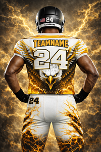 เสื้อฟุตบอลอเมริกันคุณภาพสูง สีขาว เสื้อกีฬา ระบายอากาศได้ดี ผลิตจากผ้าโพลีเอสเตอร์ พิมพ์ลายแบบซับลิเมชั่น ดีไซน์ใหม่ แห้งเร็ว - Product Image 5