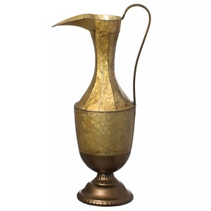 Vase de table traditionnel avec poignée, finition dorée, design pichet décoratif - L'ancien est l'or - Product Image 1