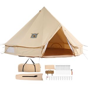 Tenda Yurt in Tela Traspirante 4 Stagioni 4m/13.12ft per Campeggio, Capacità 6 Persone con Foro per Stufa - Product Image 1