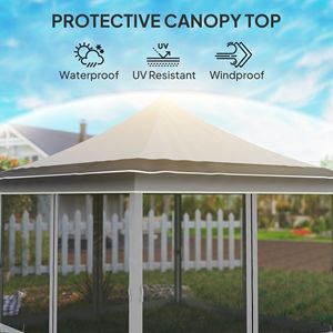 "Light Gray 12FT X 12FT UPF50+ Mesh Netted Pop up <b>Canopy</b> <b>Tent</b> with Carry Bag for Garden & Patio" - Product Image 6