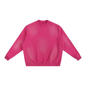 Sweat-shirts pour hommes à col rond, vierges, de haute qualité, en molleton de coton épais, coupe oversize, effet vintage délavé au soleil, avec impression de logo personnalisé - Product Image 1