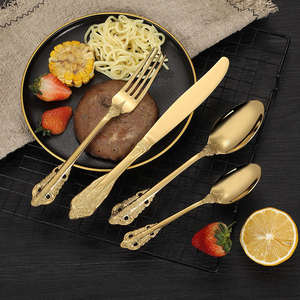 Ensemble de couverts en acier inoxydable au design moderne |   Vaisselle élégante pour une présentation de table haut de gamme - Product Image 6