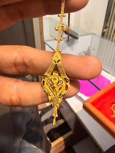 Tikli Maang Tikka en or massif 22 carats, bijou de front en or jaune véritable, accessoire de cheveux de mariée indienne, coiffe de mariage traditionnelle - Product Image 6