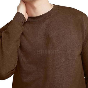 Outdoor Street Wear Basics Winter Casual Solid Eco-Friendly Breathable Cotton/Polyester O-Neck <b>Pullover</b> <b>Men</b> Regular Sweatshirt - Product Image 3