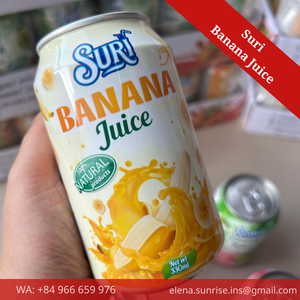 น้ำกล้วยซูริ 330 มล. กระป๋อง 100% น้ำผลไม้คั้นสดธรรมชาติ ไขมันต่ำ 100 บริกซ์ เครื่องดื่มผลไม้แช่เย็น (คุณเอเลน่า-+84 966 659 976) - Product Image 3