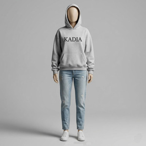 เสื้อฮู้ดผู้ชายลำลองสำหรับฤดูใบไม้ร่วง/ฤดูใบไม้ผลิ ผลิตจากผ้าฟลีซรักษ์โลก 100% ผ้าฝ้าย ปักโลโก้แบรนด์ เสื้อฮู้ดแบบสวมใส่ได้ทั้งชายและหญิง - Product Image 4