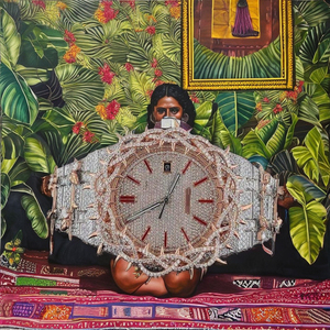 Reloj Analógico Personalizado de Acero Inoxidable con Incrustaciones de Moissanita para Hombre - Bisel de Espinas de Corona, Automático de Lujo - Joyería Hip Hop con Diamantes VVS - Product Image 1