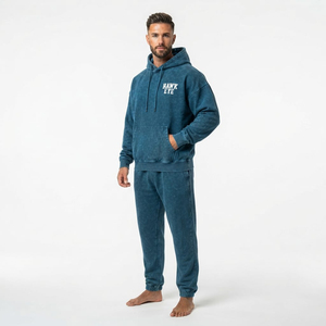 Conjunto de Sudadera con Capucha y Pantalones Jogger Oversize para Hombre de Alta Calidad con Lavado Ácido, Hombro Caído, Cordón Ajustable y Bolsillo Canguro, Chándal Casual - Product Image 5