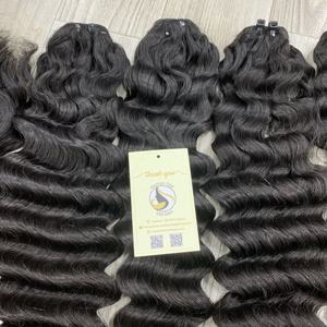 Nuevo Paquete de pelo ondulado profundo de alta calidad, cutícula alineada, cabello humano natural virgen de trama negra - Product Image 4