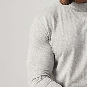 <b>Men's</b> O-Neck Long Sleeve Nonwoven Breathable Polyester Solid Color Casual <b>Top</b> - Product Image 6