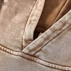 Men's <b>Oversized</b> Washed Cotton <b>Hoodie</b> Solid Color Pocket Casual Hooded Sweatshirt Regular Fit Autumn Style - Product Image 4