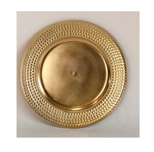 Assiettes de présentation rondes en laiton de designer pour table à manger, élégantes pour événements, mariages, banquets, présentation de table en métal - Product Image 5