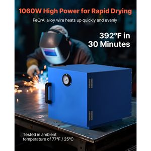 Forno da banco da 1060W 120V per saldatura a filo, capacità 200 libbre, regolabile da 104-392 Fahrenheit, essiccatore AC per elettrodi per saldatura a filo - Product Image 2
