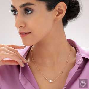 PRAO Collar de cuentas de marfil antideslustre Colección de collares de cuentas finas - Product Image 2