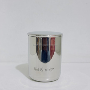 Wholesale Modern Luxury Brass 13 OZ Capacity Unique <b>Empty</b> Candle <b>Jars</b> Holder Lid Brushed Finish Custom Logo Christmas Handmade - Product Image 5