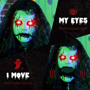 เจ้าสาวซอมบี้อนิมาทรอนิกส์5.6ตกแต่งในลานเป่าลมกลางแจ้งลายฮาโลวีนด้วยเสียงการเคลื่อนไหวที่มีแสงเปิดใช้งาน - Product Image 5