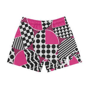 Shorts en mesh polyester premium 160 GSM, respirants, séchage rapide, noir, violet, sublimation éclair, logo personnalisé, shorts pour homme - Product Image 4