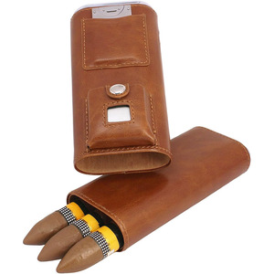 Elegante estuche de cuero para cigarros con cortador integrado y protección, billetera con cortador incorporado y acabado en cuero, a la venta a bajo precio. - Product Image 6