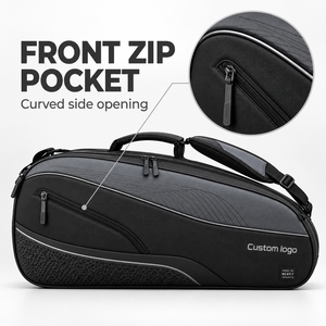 Sac de raquette de squash avec panneau latéral texturé personnalisé et sangle de transport réglable pour le rangement d'équipements sportifs, bandoulière - Product Image 6