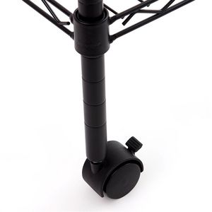 Scaffale in Ferro Rivestito in Plastica Nero 350*600*850 con Ruote in Plastica da 1,5 Pollici, Portaoggetti e Scaffalatura a 3 Livelli - Product Image 4