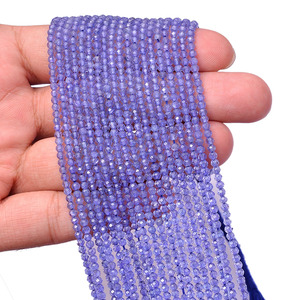 AAA+ Tanzanite 3mm Rondelle Micro Faceted <b>Beads</b> Natural Tanzanite Semi Precious Gemstone <b>Loose</b> <b>Beads</b> for Jewelry Making Supplies - Product Image 4
