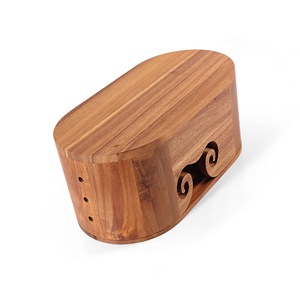 Panier de couture ovale en bois, design simple, support de rangement artisanal durable avec découpe - Product Image 4