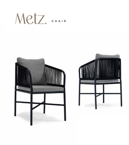 Silla de Jardín de Aluminio para Exteriores, Silla de Comedor de Roble con Cojín de Espuma, Silla Moderna para Patio, Restaurante, Villa, Hotel - Product Image 1