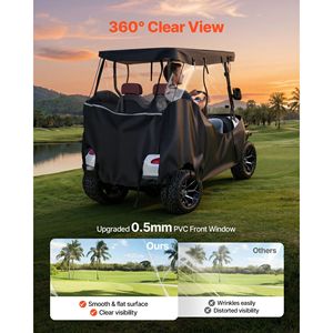 Copertura Completa Visibile per Golf Cart 2+2 Posti in Tessuto Oxford 420D Impermeabile, Adatta alla Maggior Parte dei Modelli C - Product Image 4