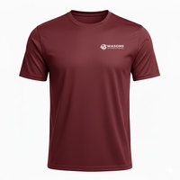 T-shirt léger et respirant en polyester pour homme, tissu anti-humidité à séchage rapide, manches courtes, coupe classique, col rond, décontracté, haute qualité