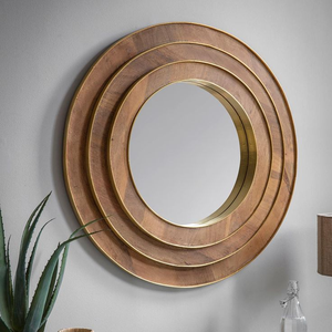 Miroir mural en bois de haute qualité, fabriqué en Inde, best-seller, avec cadre en bois moderne. - Product Image 1
