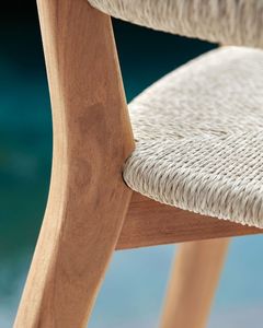 Ensemble de salle à manger extérieure moderne en teck, table et chaises de patio, mobilier de jardin, ensemble de salon minimaliste - Product Image 3