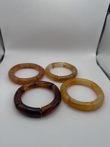 Pulseras de Resina Plástica Hechas a Mano, Conjunto de Joyería de Moda, Exquisitas Pulseras Multicolores Hechas por Artesanos, Regalo Personal - Product Image 1