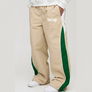 Pantalones Deportivos Personalizados con Paneles en Contraste, de Poliéster/Algodón, Ligeros, Cortavientos, Transpirables, Ecológicos, de Corte Holgado, Estilo Urbano para Hombre - Product Image 1
