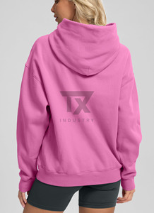 Sudadera con capucha personalizada con bordado 3D para mujer, de manga larga, transpirable, de forro polar, para invierno, hecha en Pakistán. - Product Image 5
