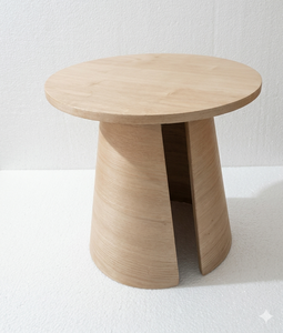 Mesa de Centro Redonda Contemporánea Multifuncional con Chapa de Madera de Fresno para Oficina, Hogar, Sala de Estar, Hotel, Estudio, Apartamentos, Alta Calidad, Bajo Precio - Product Image 2