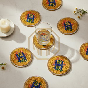 Sous-verre personnalisé en perles de verre fait main, écologique, avec monogramme, pour mariage, décoration de table, cadeau personnalisé - Product Image 4