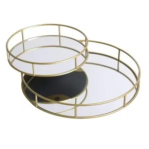 Plateau à chocolat en métal de luxe, plateau de service en acier inoxydable pour desserts, plateau de présentation de bonbons, centre de table - Product Image 5