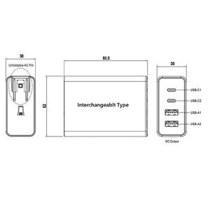 Cargador Rápido GaN de 100W con 4 Puertos USB, Compatible con PD3.0 para Teléfonos Móviles, Laptops y Tablets, Carga de Alta Velocidad - Product Image 2
