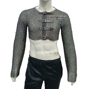 Camisa de malla medieval de acero dulce de 0,9 mm, remachada plana con anillos de arandela, para cosplay, armadura, recreación histórica, disfraz para eventos - Product Image 1