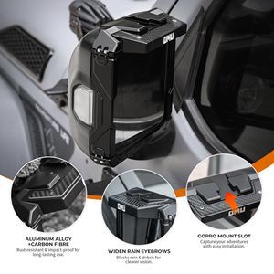 Serie Genesis OMU 2018-2024 Jeep Wrangler JL 2020-2024 Jeep Wrangler Protezione Antipioggia Telaio in Alluminio Specchietto Retrovisore Compatibile con Jeep - Product Image 3