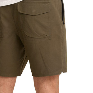 Pantalones Cortos Bermuda para Hombre, Color Verde Oliva Sólido, Logotipo Frontal, Cintura Alta, Cordón Ajustable, Bolsillos, Ropa Casual, Secado Rápido, Tela de Algodón Transpirable - Product Image 3