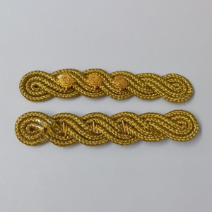 Shoulder Board Epaulette <b>Badge</b> Epaulettes Plain Royal Gold Flat shoulder board <b>button</b> hole Laces Uniform Shoulder Epaulettes - Product Image 3