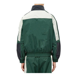 Blouson de course pour homme vert et blanc, coupe-vent, col montant, fermeture éclair, style sportif, coupe ample, vêtement d'extérieur d'automne - Product Image 3