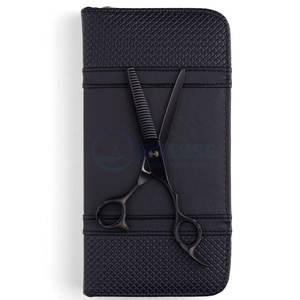 Tijeras de Entresacar Ergonómicas Ergo Diamond en Negro Mate, Acero Inoxidable de Alta Calidad, Mango Ergonómico para Peluquería Profesional - Product Image 2