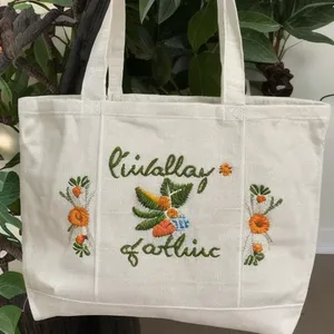Bolsas de Compras de Lona Resistente al por Mayor, Bolsa de Mano de Algodón Natural con Logotipo Personalizado - Product Image 2