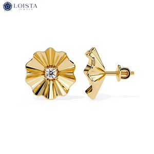 Pendientes de Joyería Loista, Envío Directo, Oro de 14k, Diamantes Cultivados en Laboratorio, Pendientes de Diamantes CVD para Mujer, Pendientes de Diamantes Cultivados en Laboratorio de Lujo - Product Image 1