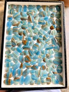 MAHNAJ GEMS Calcite bleue naturelle Aqua Cabochon Polie Pierres précieuses en vrac Formes variées 3-10mm du Rajasthan pour la fabrication de bijoux - Product Image 4